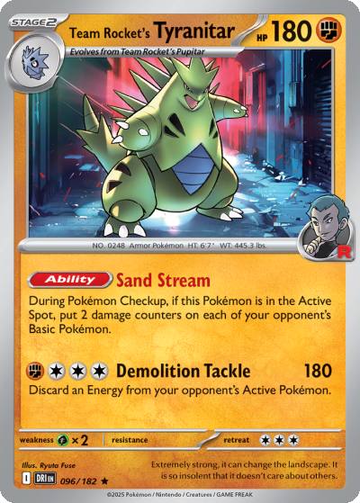 Team Rocket's Tyranitar 96/182 Destined Rivals Pokemon card