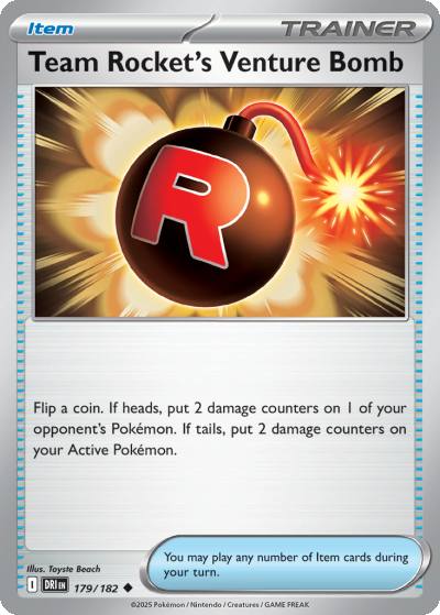 Team Rocket's Venture Bomb 179/182 Destined Rivals Pokemon card