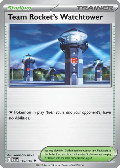Team Rocket's Watchtower 180/182 Destined Rivals Pokemon card