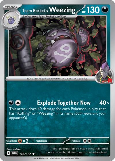 Team Rocket's Weezing 126/182 Destined Rivals Pokemon card