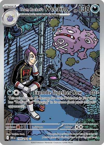 Team Rocket's Weezing 199/182 Destined Rivals Pokemon card