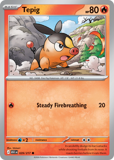 Tepig 29/217 Ascended Heroes Pokemon card