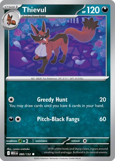 Thievul 90/132 Mega Evolution Pokemon card