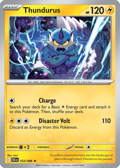 Thundurus 33/86 Black Bolt Pokemon card