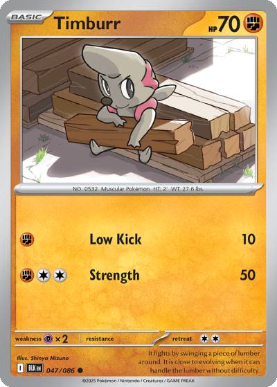 Timburr 47/86 Black Bolt Pokemon card
