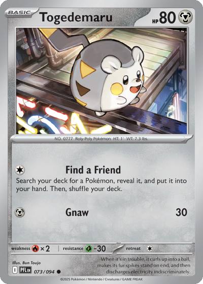 Togedemaru 73/94 Phantasmal Flames Pokemon card