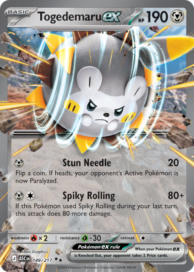 Togedemaru ex 149/217 Ascended Heroes Pokemon card
