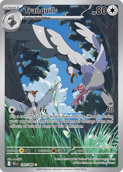 Tranquill 149/86 Black Bolt Pokemon card