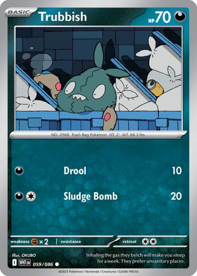 Trubbish 59/86 White Flare Pokemon card