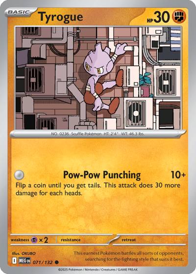 Tyrogue 71/132 Mega Evolution Pokemon card