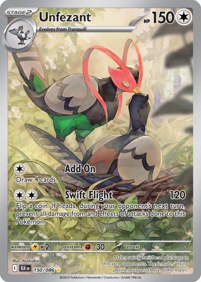 Unfezant 150/86 Black Bolt Pokemon card