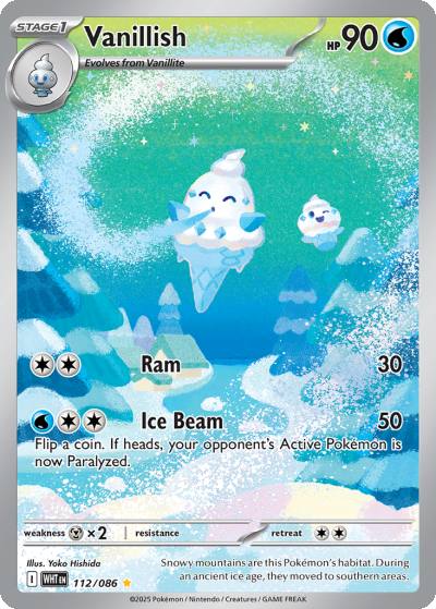 Vanillish 112/86 White Flare Pokemon card