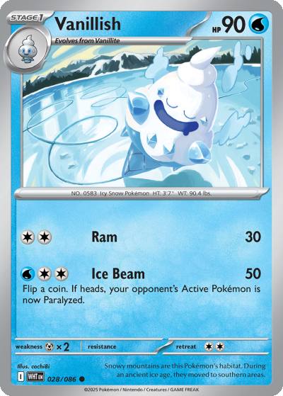 Vanillish 28/86 White Flare Pokemon card