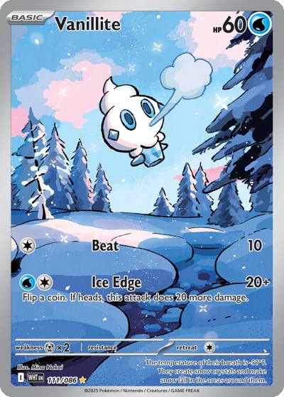 Vanillite 111/86 White Flare Pokemon card