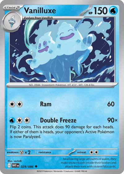 Vanilluxe 29/86 White Flare Pokemon card