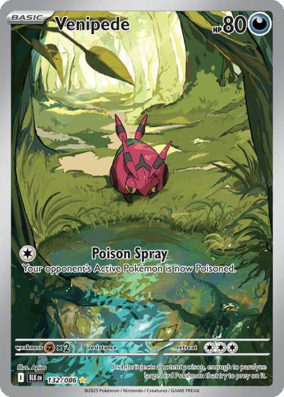 Venipede 132/86 Black Bolt Pokemon card