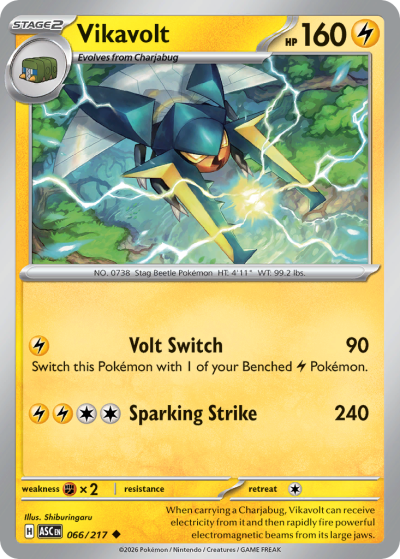 Vikavolt 66/217 Ascended Heroes Pokemon card