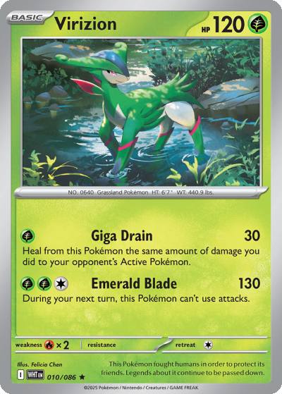 Virizion 10/86 White Flare Pokemon card