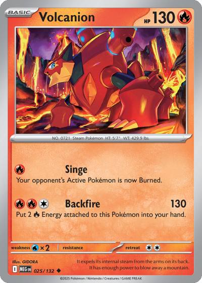 Volcanion 25/132 Mega Evolution Pokemon card