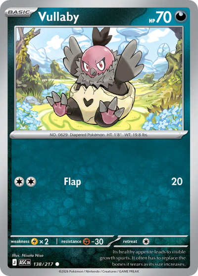 Vullaby 138/217 Ascended Heroes Pokemon card
