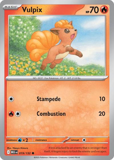Vulpix 19/132 Mega Evolution Pokemon card