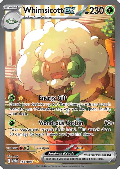 Whimsicott ex 165/86 White Flare Pokemon card