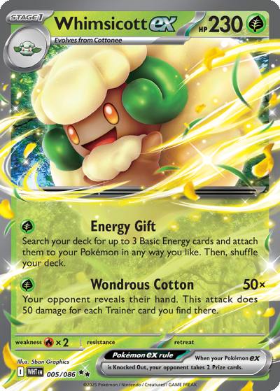 Whimsicott ex 5/86 White Flare Pokemon card