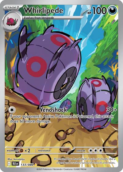 Whirlipede 133/86 Black Bolt Pokemon card