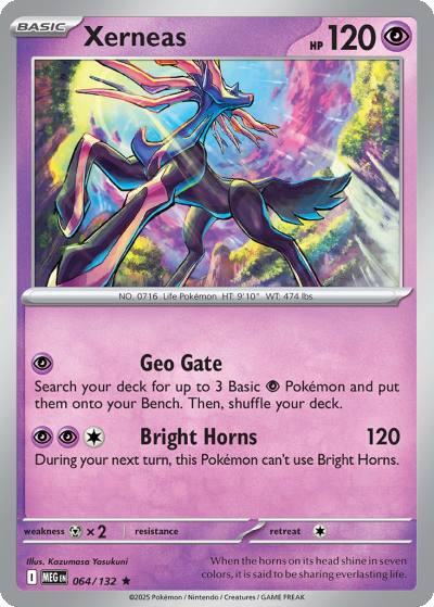 Xerneas 64/132 Mega Evolution Pokemon card