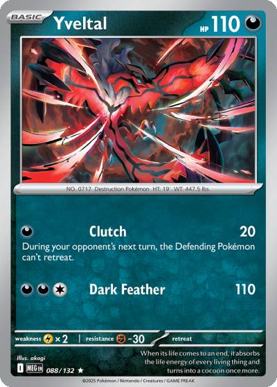 Yveltal 88/132 Mega Evolution Pokemon card