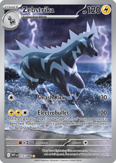Zebstrika 115/86 White Flare Pokemon card