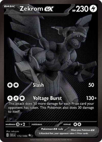 Zekrom ex 172/86 Black Bolt Pokemon card