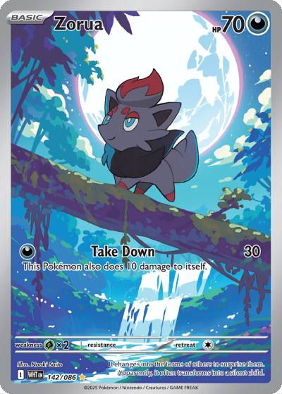 Zorua 142/86 White Flare Pokemon card