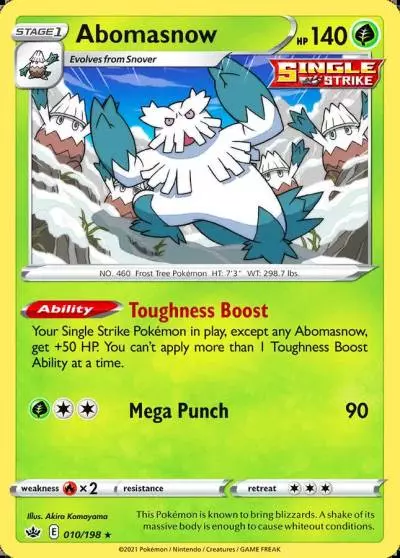 Abomasnow 10/198 Chilling Reign Pokemon card