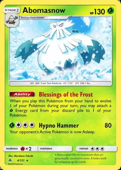 Abomasnow 4/131 Forbidden Light Pokemon card