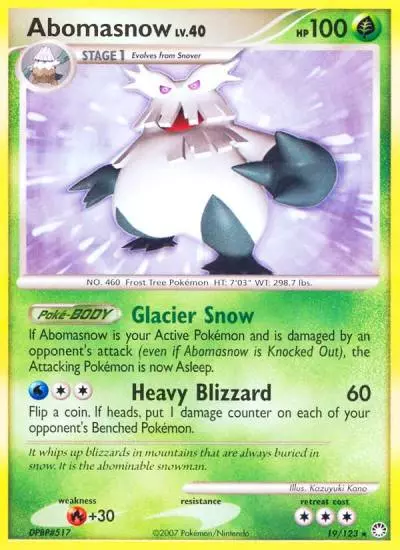 Abomasnow 19/123 Mysterious Treasures Pokemon card