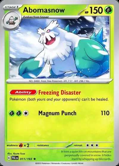 Abomasnow 11/193 Paldea Evolved Pokemon card