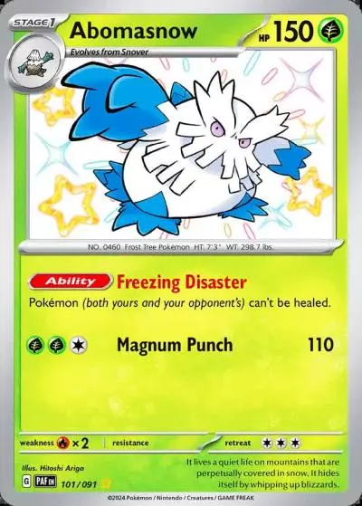 Abomasnow 101/91 Paldean Fates Pokemon card