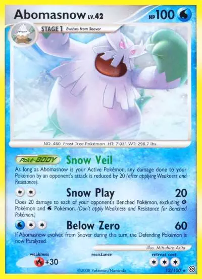 Abomasnow 12/100 Stormfront Pokemon card