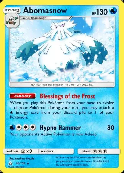Abomasnow 38/156 Ultra Prism Pokemon card