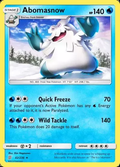 Abomasnow 42/236 Unified Minds Pokemon card