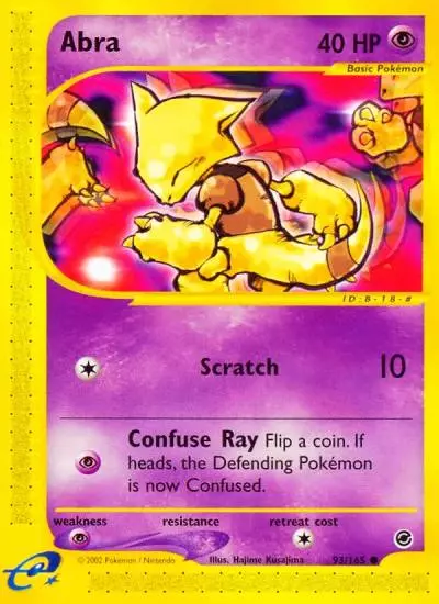 Abra 93/165 Expedition Base Set Pokemon card