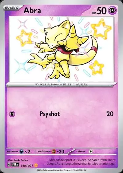 Abra 148/91 Paldean Fates Pokemon card