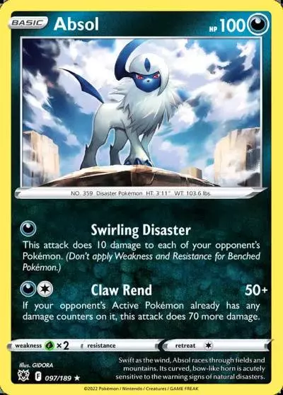 Absol 97/189 Astral Radiance Pokemon card