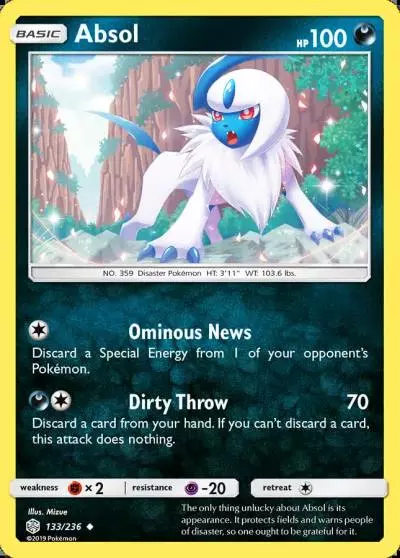 Absol 133/236 Cosmic Eclipse Pokemon card