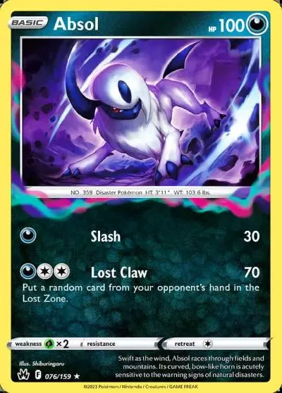Absol 76/159 Crown Zenith Pokemon card
