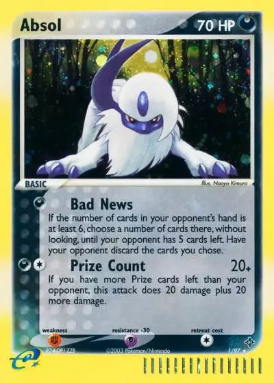 Absol 1/97 Dragon Pokemon card