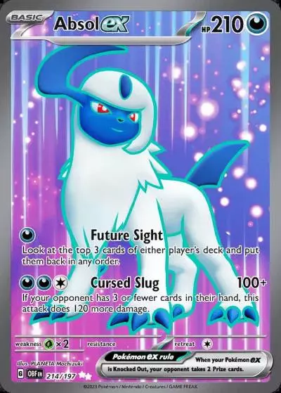 Absol ex 214/197 Obsidian Flames Pokemon card