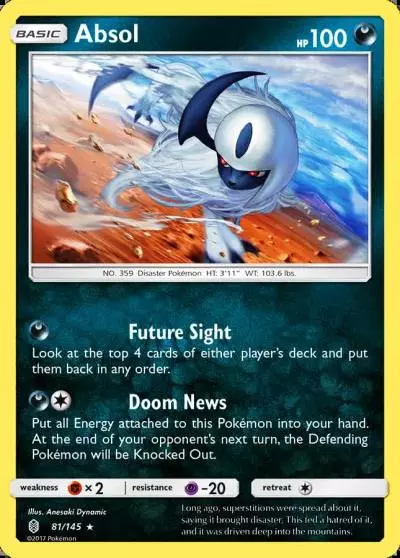 Absol 81/145 Guardians Rising Pokemon card