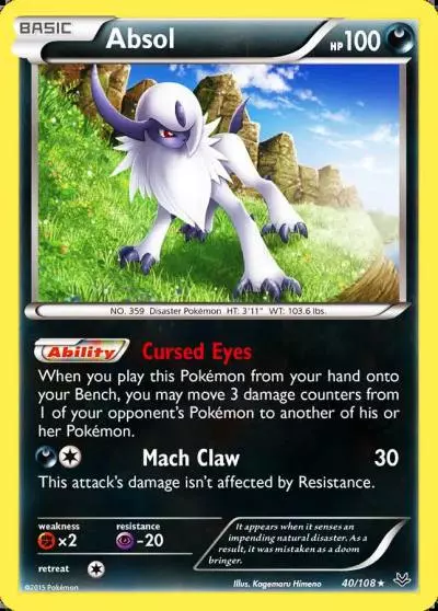 Absol 40/108 Roaring Skies Pokemon card